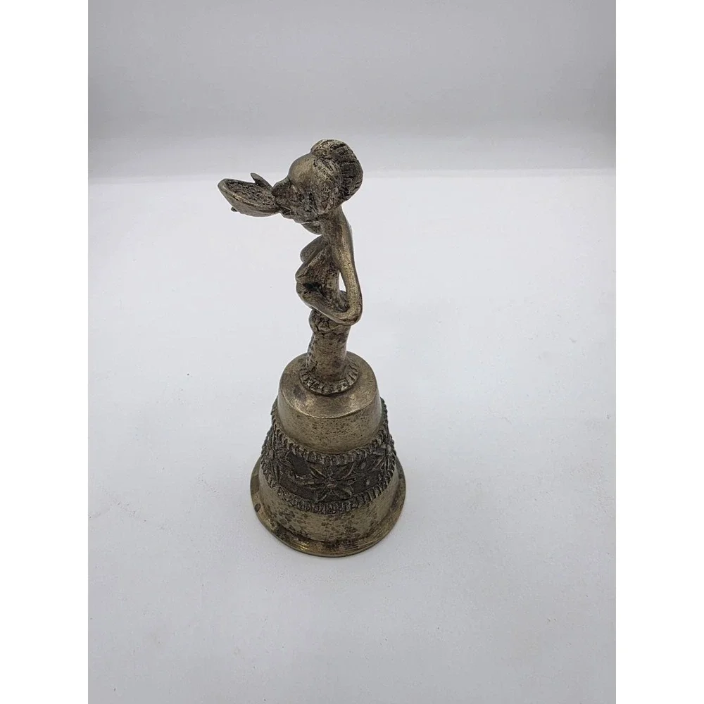 Antique Ashanti West Africa Solid Brass Bell.  Working Condition, 350 Grams